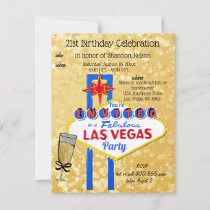 Las Vegas Birthday Party Invitation