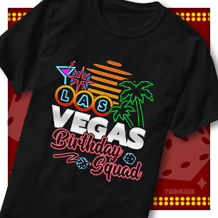 Las Vegas Birthday Party Retro Sun Birthday Squad T-Shirt