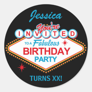 Las Vegas Birthday Party Stickers