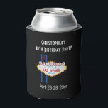 Las Vegas Birthday Party Trip Favour Can Cooler<br><div class="desc">Are you going to celebrate your birthday in Las Vegas this year?  This can cooler is a perfect favour to commemorate your trip with the guys!  Customise with the date(s) and event title or custom message of your choice.</div>