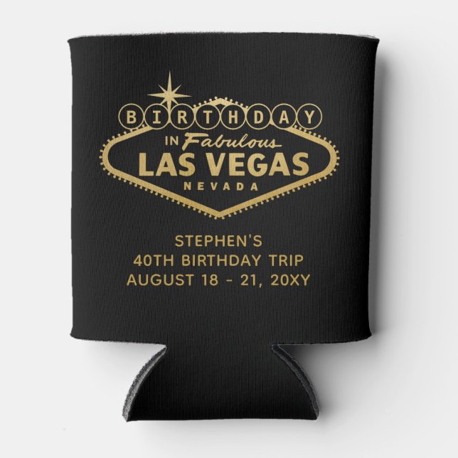Las Vegas Birthday Party Trip Personalised Favour  Can Cooler (Front)