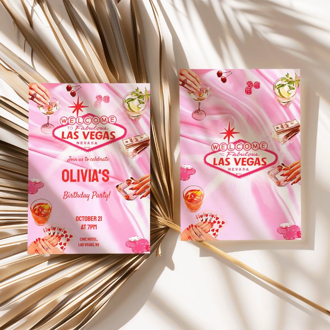 Las Vegas Birthday Party Women Poker Invitation (Las Vegas Birthday Party Women Poker Invitation)