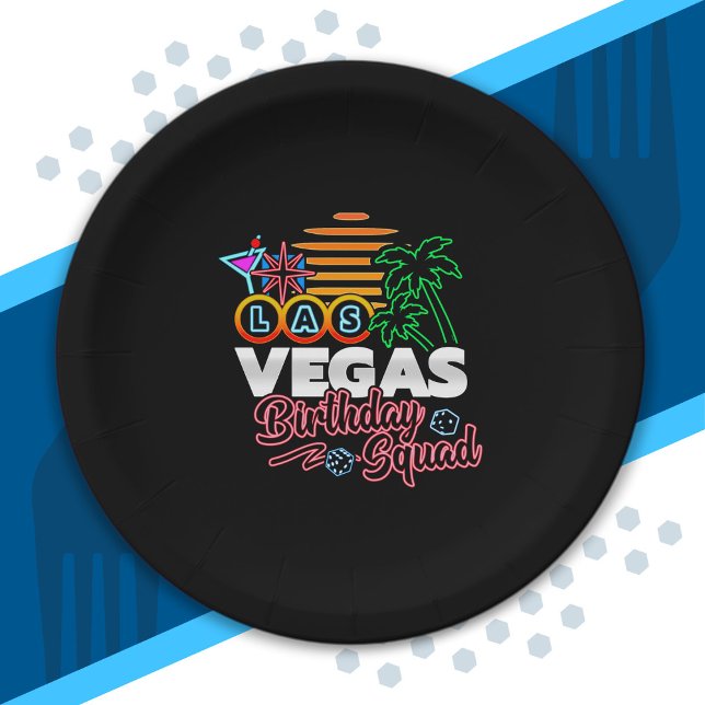 Las Vegas Birthday - Vegas Birthday Squad Paper Plate (Creator Uploaded)