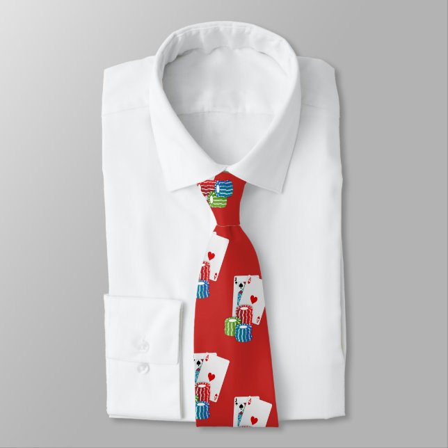 Las Vegas Blackjack Poker Cards And Chips Tie (Tied)