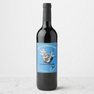 Las Vegas Blonde Showgirl Bachelor Party Wine Label