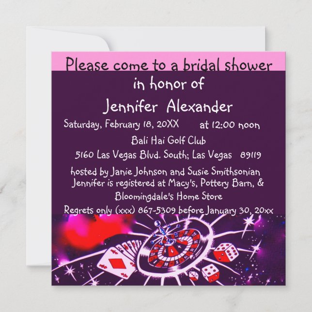 Las Vegas Bridal Shower Invitation (Front)