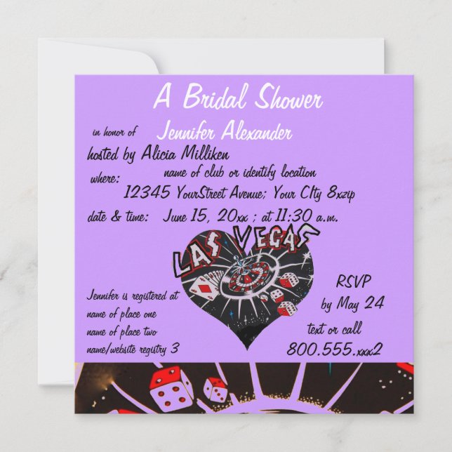 Las Vegas Bridal Shower Invitation (Front)