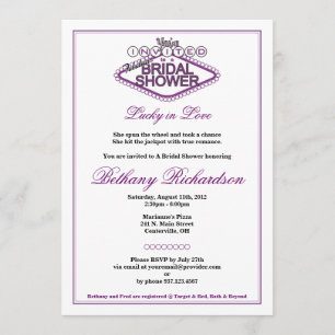 Las Vegas Bridal Shower Invitation - Purple