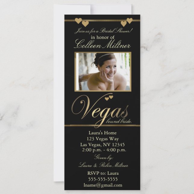 Las Vegas Bridal Shower Invitation Template (Front)