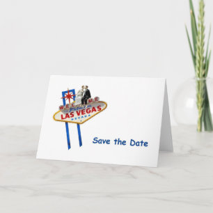 Las Vegas Bride & Groom Toppers Save the Date Card