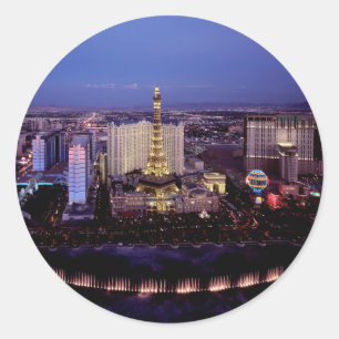 Las Vegas by Night 3 Classic Round Sticker
