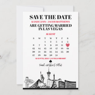 Las Vegas Calendar Save The Date Invitation