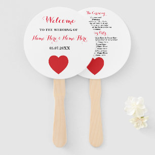 Las Vegas Casino Ace of Hearts Wedding Program Fan