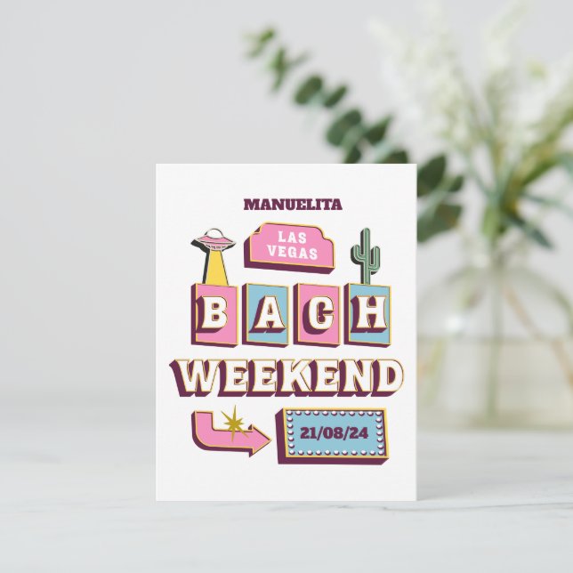 las vegas casino bachelorette party invitation (Standing Front)