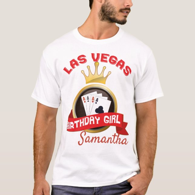 Las Vegas Casino Birthday Party Custom T-Shirt (Front)