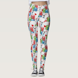 Las Vegas Casino Card Game Blackjack Poker Leggings
