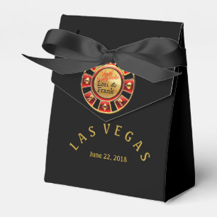 Las Vegas casino chip   black gold & red Favour Box