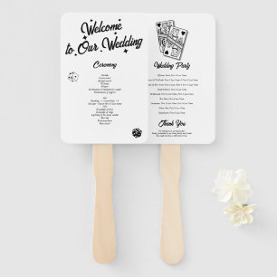Las Vegas Casino Destination Wedding Black Hand Fan