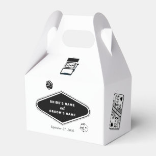 Las Vegas Casino Destination Wedding Black White Favour Box