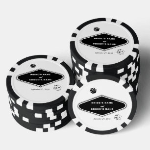 Las Vegas Casino Destination Wedding Black White Poker Chips
