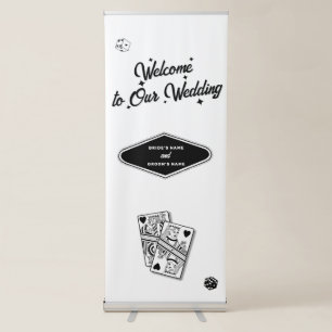 Las Vegas Casino Destination Wedding Black White Retractable Banner