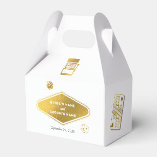 Las Vegas Casino Destination Wedding Gold Favour Box
