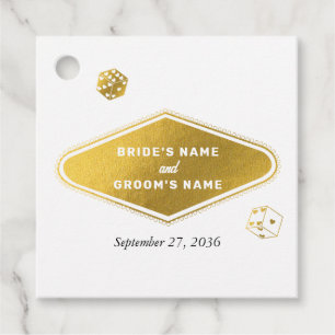Las Vegas Casino Destination Wedding Gold Favour Tags