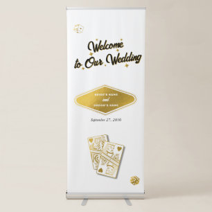 Las Vegas Casino Destination Wedding Gold Retractable Banner