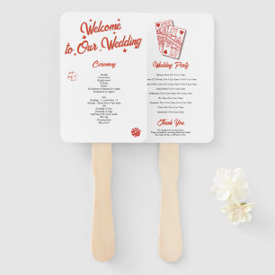 Las Vegas Casino Destination Wedding Red Hand Fan