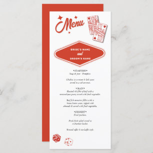 Las Vegas Casino Destination Wedding Red Menu