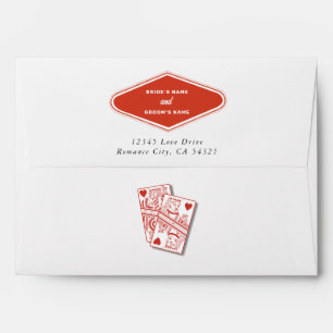 Las Vegas Casino Destination Wedding Red White Envelope