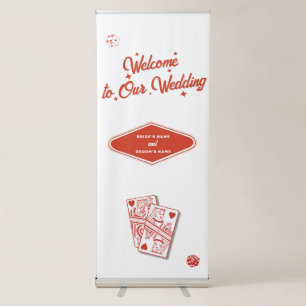 Las Vegas Casino Destination Wedding Red White Retractable Banner