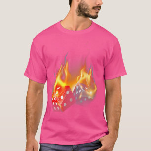 Las Vegas Casino Dice Flame Fire Cool Graphic Tee