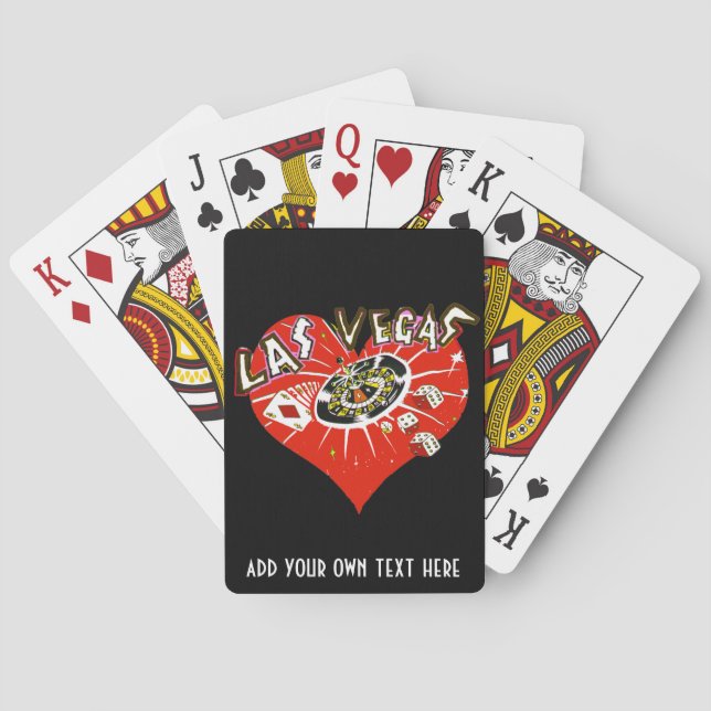 Las Vegas Casino  Gambling Red Heart Playing Cards (Back)