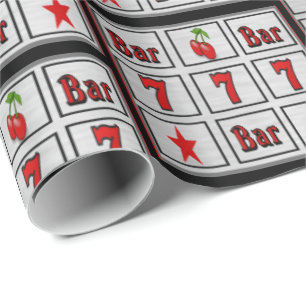 Las Vegas Casino Gambling Slot Machine Bars 7's  B Wrapping Paper