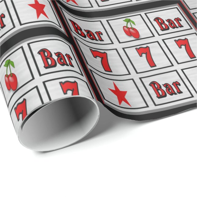 Las Vegas Casino Gambling Slot Machine Bars 7's  B Wrapping Paper (Roll Corner)