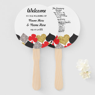 Las Vegas Casino Glitter Wedding Programme Fan