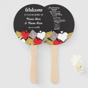 Las Vegas Casino Glitter Wedding Programme Fan