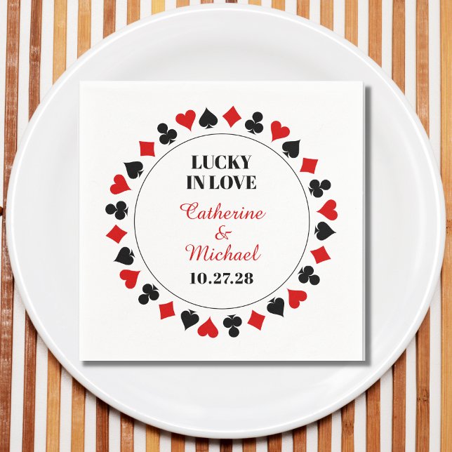 Las Vegas Casino Lucky In Love Wedding  Napkin (Creator Uploaded)