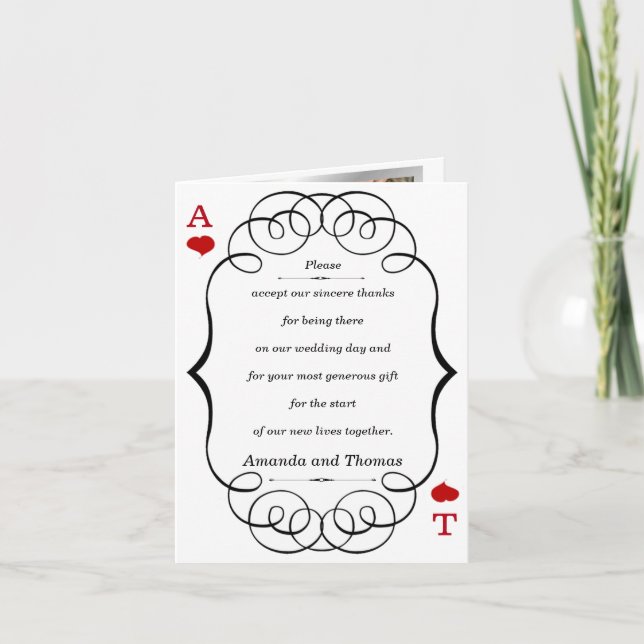 Las Vegas Casino Modern Chic Photo THANK YOU (Front)