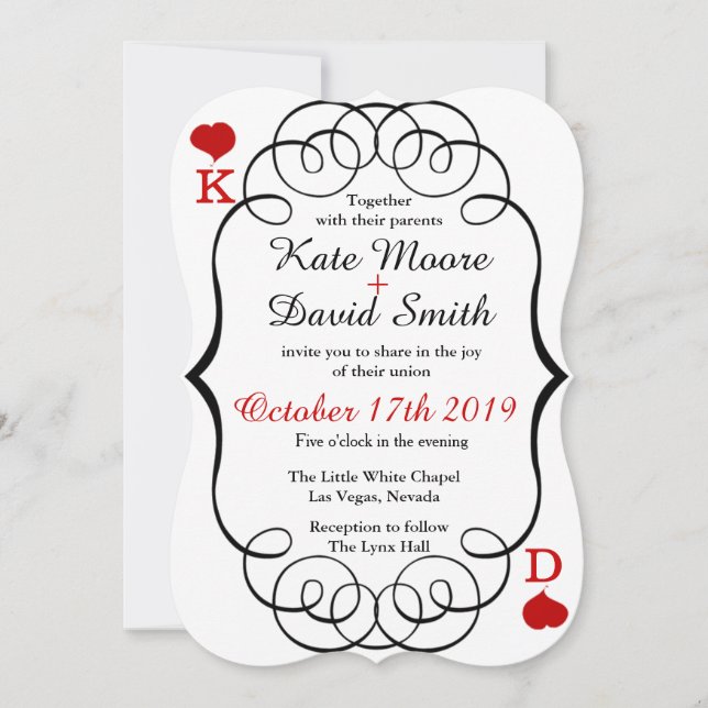 Las Vegas Casino Modern Chic Photo Wedding Invite (Front)
