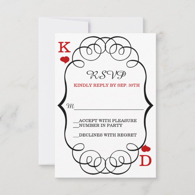 Las Vegas Casino Modern Chic Wedding RSVP (Front)