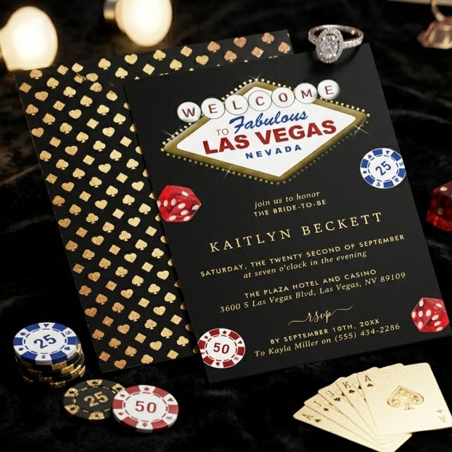 Las Vegas Casino Night Bachelorette Party Invitation (Creator Uploaded)
