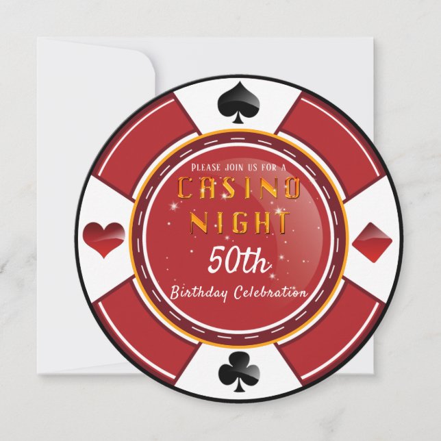 Las Vegas Casino Night Birthday Party Invitation (Front)