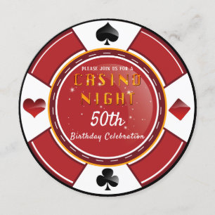 Las Vegas Casino Night Birthday Party Invitation