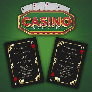 Las Vegas Casino Night Great Gatsby Man Birthday Invitation