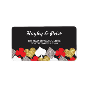 Las Vegas Casino Night Party Address Label Sticker