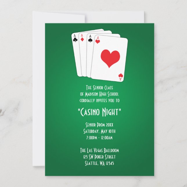 Las Vegas Casino Night Prom Formal Invitation (Front)