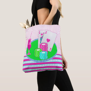 Las Vegas Casino Pink Blackjack Drink Card Table Tote Bag