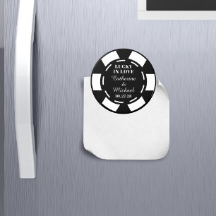 Las Vegas Casino Poker Chip Wedding Favour Magnet